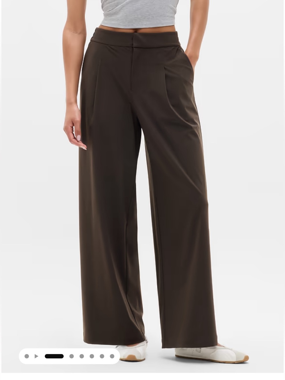 Athleta Pinnacle Trouser High-Rise Wide-Leg Pants in Truffle Sz 4